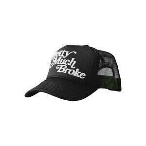 APTHCRY Pretty Much Broke Trucker Snapback Hat Cap Black White One Size NEW